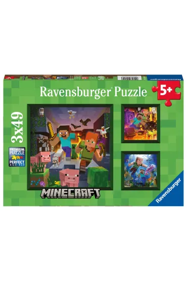 Puzzle 3x49 el. Minecraft 056217 p8 Ravensburger
