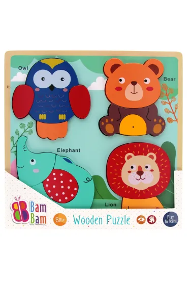 Puzzle Uk�adanka drewniana Safari Bam Bam