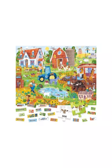 Puzzle 108 el. Angielski 100 s��w. Farma Headu