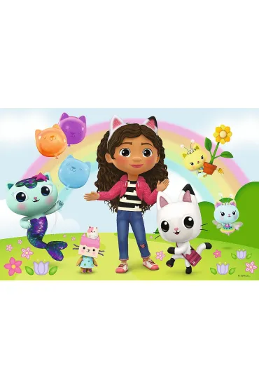 Puzzle 60 el. Super Shape XXL. Weseli Przyjaciele Gabi. Koci Domek Gabi Trefl