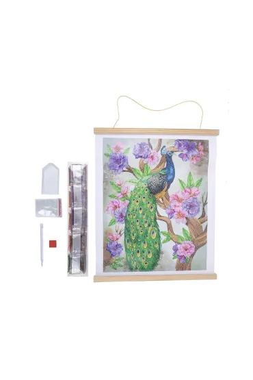 Epee Plakat z mozaik� diamentow� Paw i piwonia 35x45cm