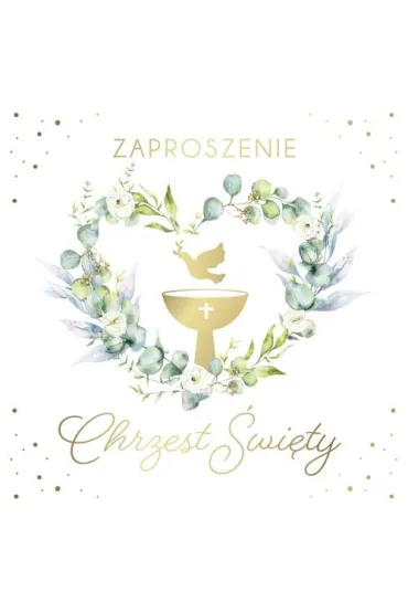 Armin Style ZAPROSZENIE CHRZEST 130X130 Z KOP AS ZP-105 10 szt.