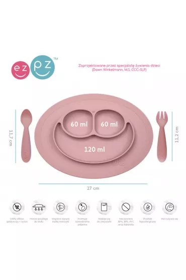 Ezpz Komplet naczy silikonowych Mini Feeding Set pastelowy r