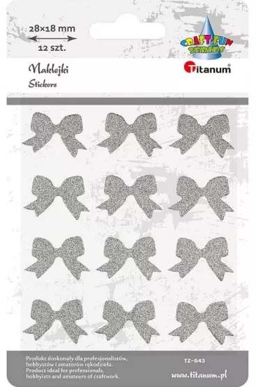 Titanum Naklejki wypuk�e kokardy 2,8 x 1,8 cm 12 szt.