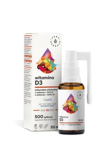 Aura Herbals Witamina D3 dla dzieci MCT suplement diety 50 ml