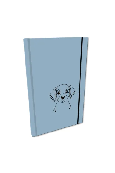 Bee-bee Notes A5 g�adki z gumk� Soft Touch lakier UV pies labrador niebieski