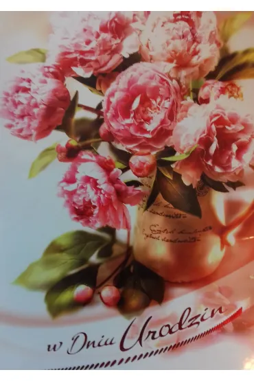 Art Nuvo Karnet B6 kwiaty urodziny, r�owe piwonie FF1209