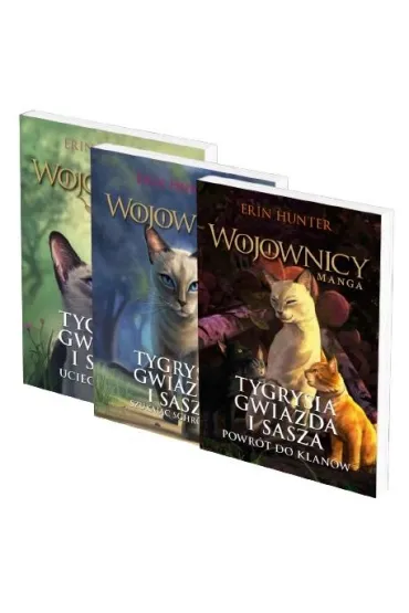Pakiet Wojownicy. Manga. Tomy 2-4. Tygrysia Gwiazda i Sasza. Cz�ci 1-3: Ucieczka w las, Szukaj�c schronienia, Powr�t do klan�w - Erin Hunter