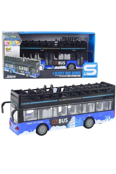 Autobus miejski pi�trowy nap�d �wiat�o d�wi�k 1:16 LeanToys