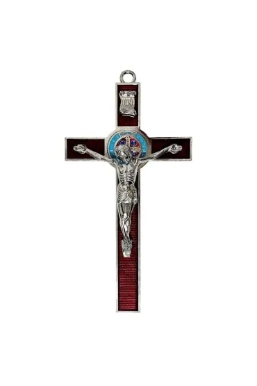 Krzy� czerwony metalowy Benedykta 30cm