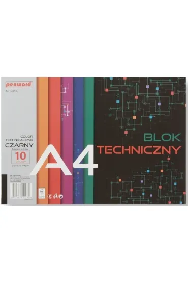 Polsirhurt Blok techniczny A4 Premium czarny 180g 10 arkuszy