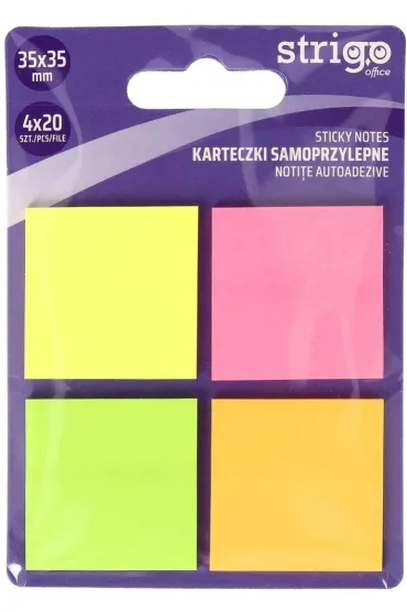 Strigo Karteczki samoprzylepne kwadraty 4x20 karteczek