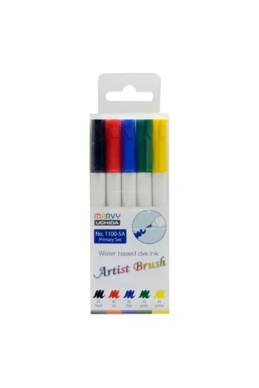 Marvy Flamastry Artist Brush Primary 5 kolor�w