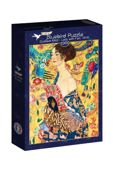 Puzzle 1000 el. Kobieta z wachlarzem, Gustave Klimt Bluebird Puzzle
