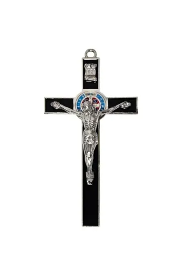 Krzy� czarny metalowy Benedykta 30cm