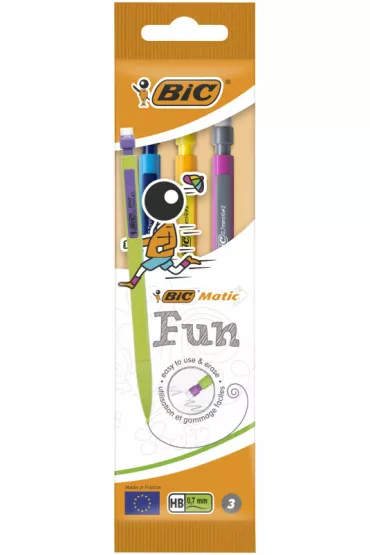 Bic O��wek z gumk� Matic Fun Pouch HB 3 szt.