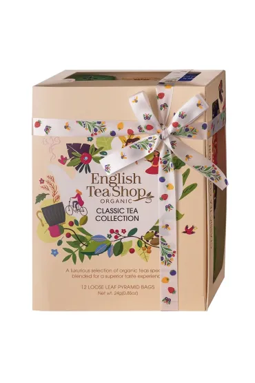 English Tea Shop Organic Kolekcja herbat i herbatek klasycznych piramidki (classic be�owe – 12 smak�w) 12 x 2 g Bio
