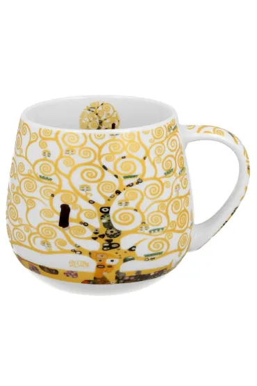 Duo Sp. z o.o. Porcelanowy kubek baryka Klimt Ecru Tree Of Life 430 ml