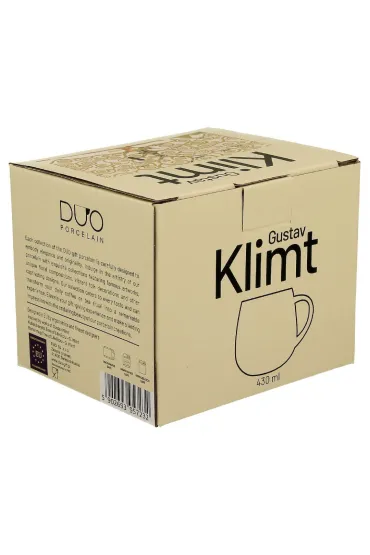 Duo Sp. z o.o. Porcelanowy kubek baryka Klimt Ecru Tree Of Life 430 ml