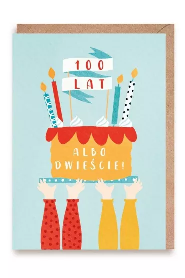 Cardie Kartka urodzinowa 100 lat, albo dwie�cie + eko koperta