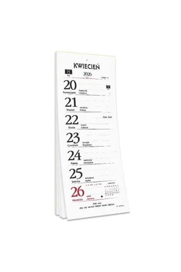 Sapt Kalendarz 2026 tygodniowy z magnesem SD1-1