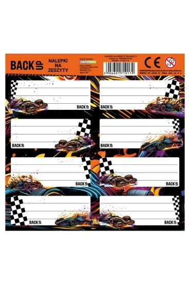 Nalepki na zeszyty Backup 8 a 70 DERFORM 25 szt.