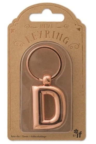 If Metalowy brelok do kluczy litera D Keyring