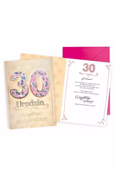 Kukartka Karnet Urodziny 30