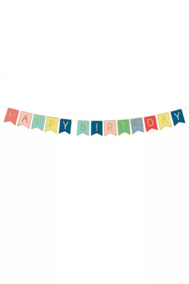 PartyDeco Girlanda Happy Birthday 15x175 cm