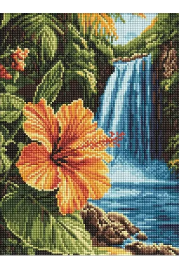 Ideyka Diamentowa mozaika - Tropikalny wodospad 30x40cm