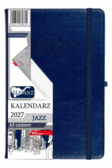 Kalendarz Jazz 2027 A5 dzienny granatowy