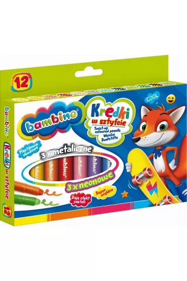 St. Majewski Kredki w sztyfcie Bambino 12 kolor�w