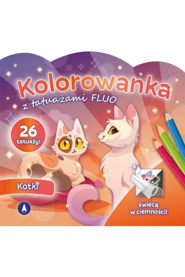 Malowanka 200X190 Kolorowanka z tatua�ami FLUO Kotki SKRZAT 077599