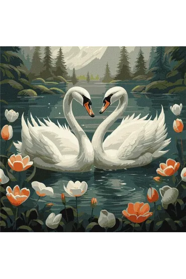 Ideyka Malowanie po numerach - �ab�dzia wierno�� 40x40cm