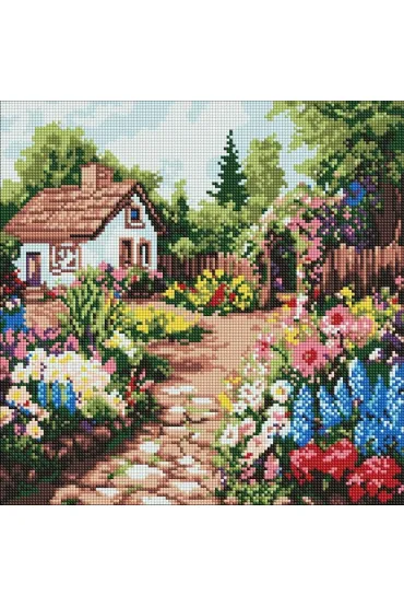 Mozaika diamentowa - Kwiatowe rabaty 40x40cm
