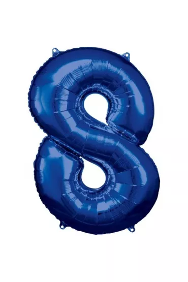 Amscan Balon foliowy cyfra 8 niebieska 57x86cm