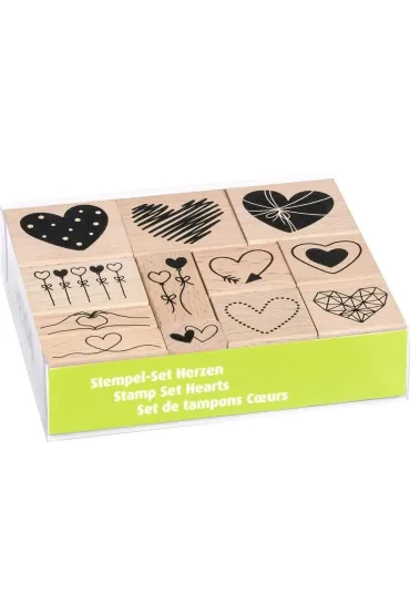 Zestaw stempli 12 szt Serca Dekor Art Serwis