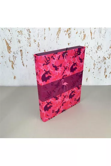 Bee-bee Teczka Box A4 na gumk� Kamufla� r�owy
