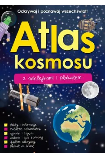 Atlas kosmosu z naklejkami i plakatem - Emma Byrne