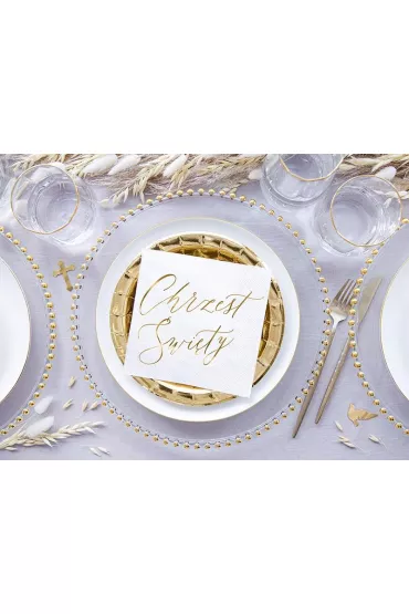 PartyDeco Serwetki Chrzest �wi�ty bia�e 33x33cm