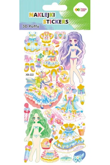 Happy Color Naklejki 3D PUFFY-Purple Dolls 9.5x22 cm