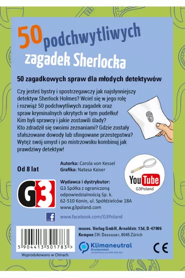 Gra 50 podchwytliwych zagadek Sherlocka G3 - Carola von Kessel
