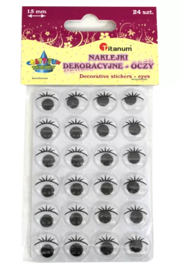 Titanum Ozdoba dekoracyjna oczy z rz�sami samoprzylepne 340183 15 mm