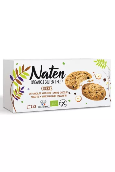 Naten Ciastka owsiane z czekolad� i orzechami laskowymi bezglutenowe 120 g Bio