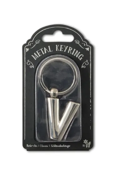 If Silver Letter Keyring - brelok do kluczy litera V