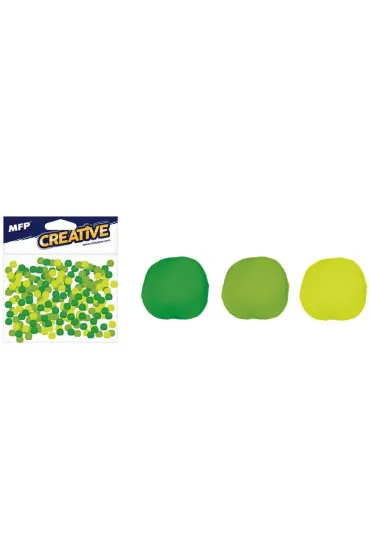 MFP Pompony 1,5cm zielone mix 120 szt.