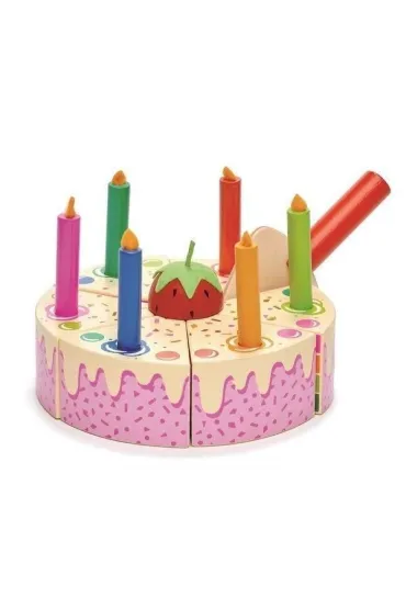 Tort urodzinowy t�czowy drewniany Tender Leaf Toys