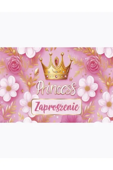 Zaproszenie Z 160x95 zest. 62127 Dzieci�ce - Bajkowe, Dziewczynka, Grafika, Korony, Urodziny 10 szt.