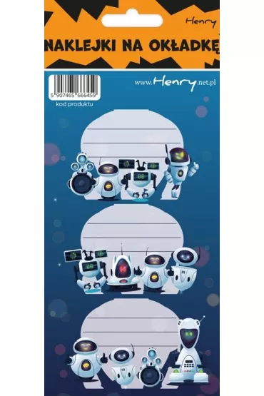 Henry Naklejki na zeszyty Roboty 12 szt.