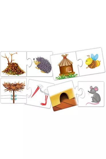 Puzzle edukacyjne 24 el. Domki i kryj�wki Adamigo - I Domki Kryj�wki